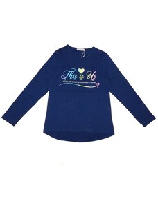 Dívčí tričko dl.r. KUGO HC0750, tmavě modré