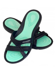 AQUA SPEED Plavecká obuv do bazénu Panama Navy Blue/Turquoise Pattern 10