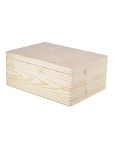 Dřevěná krabička s víkem - 25 x 20 x 15 cm, přírodní
