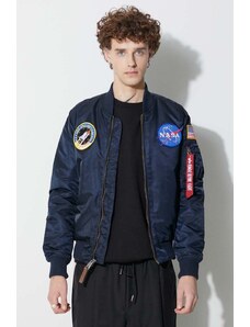 Bomber bunda Alpha Industries MA-1 VF NASA tmavomodrá barva, přechodná, 166107.07