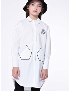 Dětská bavlněná košile Karl Lagerfeld bílá barva