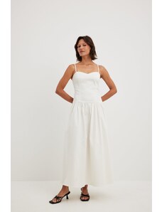 Victoria Quitzau x NA-KD Low Waist Cotton Midi Dress