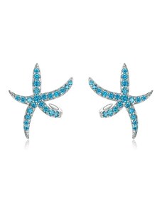 GRACE Silver Jewellery Stříbrné náušnice Mořská hvězdice - zirkon, stříbro 925/1000