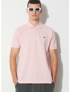 Bavlněné polo tričko Lacoste růžová barva, L1212-001