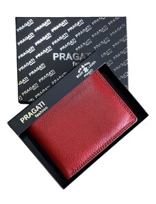 pánská kožená peněženka pragati v červené barvě