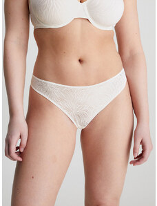 Dámská tanga Thong Sheer Marquisette 000QF6878E100 bílá - Calvin Klein