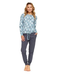 DN Nightwear Dámské pyžamo Ice blue s medvědy