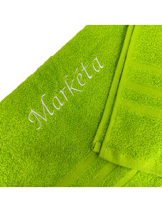 Domovi Zelený ručník s vlastním textem 50 x 100 cm