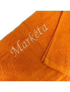 Domovi Oranžový ručník s vlastním textem 50 x 100 cm
