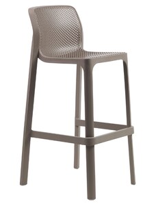 Nardi Šedohnědá plastová zahradní barová židle Net 76 cm