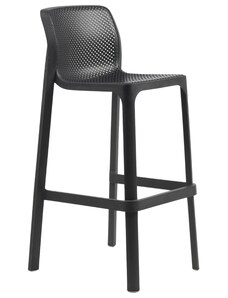 Nardi Antracitově šedá plastová zahradní barová židle Net 76 cm