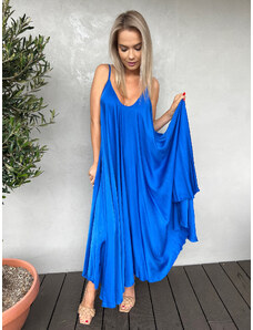 Fashion Lounge Saténové šaty Alex královská modrá