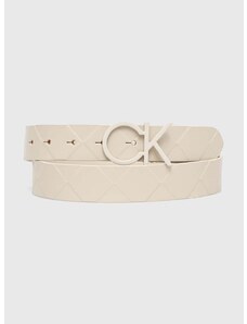 Kožený pásek Calvin Klein dámský, béžová barva, K60K611102