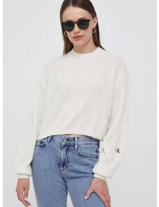 Vlněný svetr Calvin Klein Jeans dámský, béžová barva