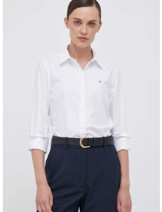 Košile Gant dámská, bílá barva, regular, s klasickým límcem