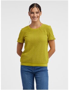 Orsay Zelené dámské vzorované úpletové tričko - Dámské