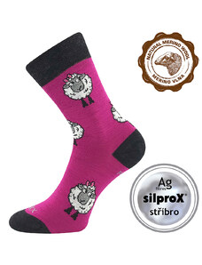 VoXX dámské merino ponožky Vlněnka fuxia