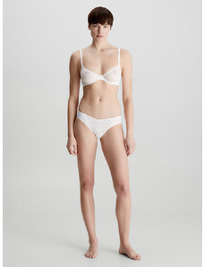 Dámské kalhotky Bikini Briefs Sheer Marquisette 000QF6879E100 bílá - Calvin Klein