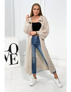 Fashionweek Dámský elegantní Maxi svetr s přídavkem mohéru ve stojáčku K-PL2