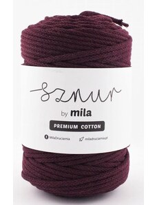 Bavlněná šňůra MILA Premium Cotton 3 mm - burgund