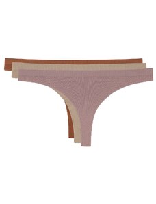 LOS OJOS 3 Pieces Ribbed Seamless Thong Panties