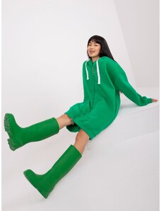 Fashionhunters Zelená dlouhá basic mikina oversize střihu