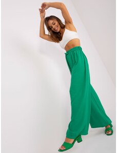 Fashionhunters Zelené letní kalhoty z materiálu OCH BELLA