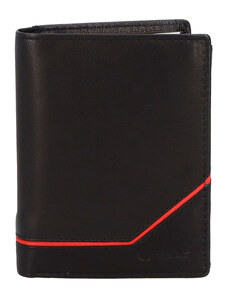 DIVILEY Trendová pánská kožená peněženka Figo, černá - červená