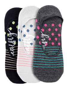 Meatfly ponožky Low socks - Triple pack F/ Dots Stripes | Mnohobarevná