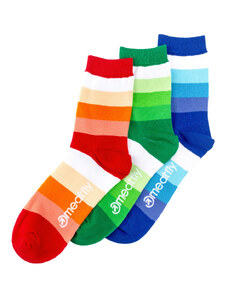 Meatfly ponožky Stripes Shades socks - S19 Triple pack | Mnohobarevná