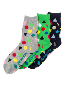 Meatfly ponožky Multi Shape socks - S19 Triple pack | Mnohobarevná