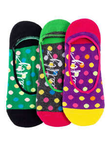 Meatfly ponožky Low socks - Triple pack B/ Big Dots 1 | Mnohobarevná