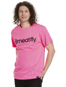 Meatfly pánské tričko MF Logo Neon Pink | Růžová | 100% bavlna