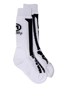 Meatfly ponožky Bones Long Socks – CO B – White | Bílá