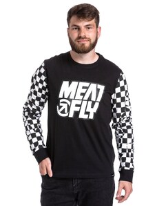 Meatfly pánské tričko s dlouhým rukávem Judgement Checkered Black | Černá | 100% bavlna