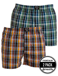 Meatfly pánské trenky Jukebox Black Yellow/Black Green Double pack | Černá | 100% bavlna