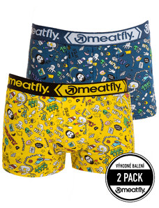 Meatfly pánské boxerky Balboa Boxershorts Double Pack Jamm | Žlutá