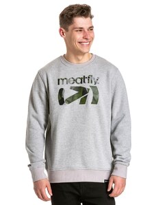 Meatfly pánská mikina Podium Crewneck Grey Heather | Šedá