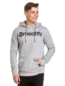 Meatfly pánská mikina MF Logo Hoodie Grey Heather | Šedá