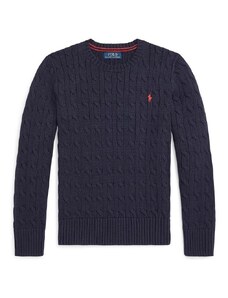 Dětský bavlněný svetr Polo Ralph Lauren tmavomodrá barva