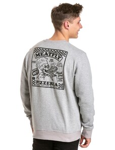 Meatfly pánská mikina Pizza Crewneck Grey Heather | Šedá