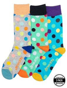 Meatfly ponožky Lexy Triple Pack Grey Dots | Mnohobarevná