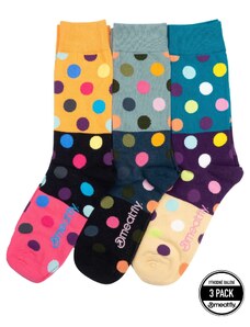 Meatfly ponožky Lexy Triple Pack Orange Dots | Mnohobarevná