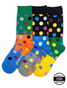 Meatfly ponožky Lexy Triple Pack Green Dots | Mnohobarevná