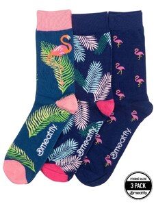 Meatfly ponožky Lexy Triple Pack Flamingo | Mnohobarevná