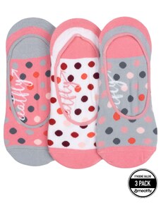 Meatfly ponožky Low Socks Triple Pack Grey / Pink | Růžová