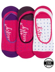 Meatfly ponožky Low Socks Triple Pack Fuchsia Dots | Fialová