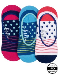 Meatfly ponožky Low Socks Triple Pack Red Stripe | Červená