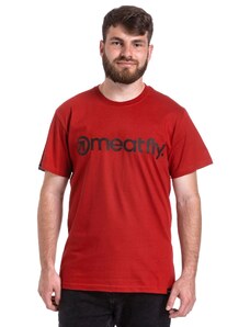 Meatfly pánské tričko MF Logo Dark Red | Červená