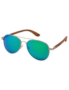 Meatfly sluneční polarizační brýle Aviator Green | Zelená